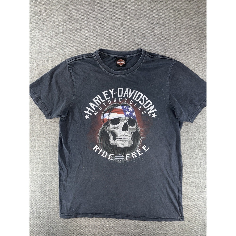 Harley-Davidson Ride Free Skull T-Shirt Men's Medium Black Barnett El Paso TX